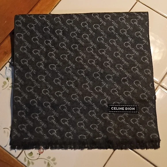 CELINE DION Gray VIP Cashmere Scarf. "Courage" Tour. 72x12. New Without Tag. - Picture 5 of 12